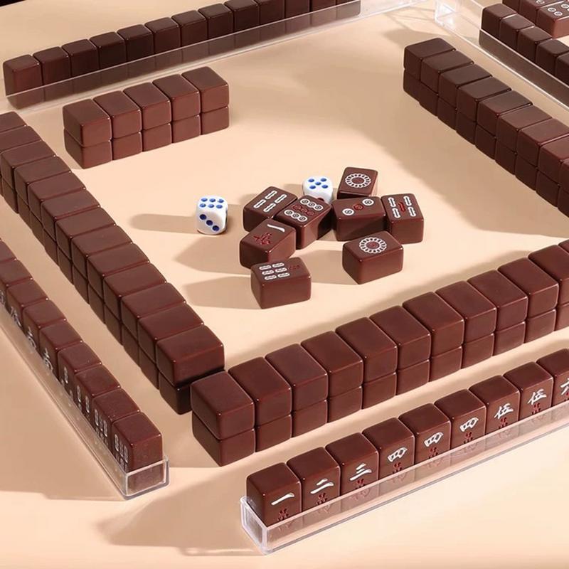 Portable Mahjong Table Set Portable Mahjong Set Mini Mahjong Family Board Game Easy To Carry For Travel Student Dormitory smile