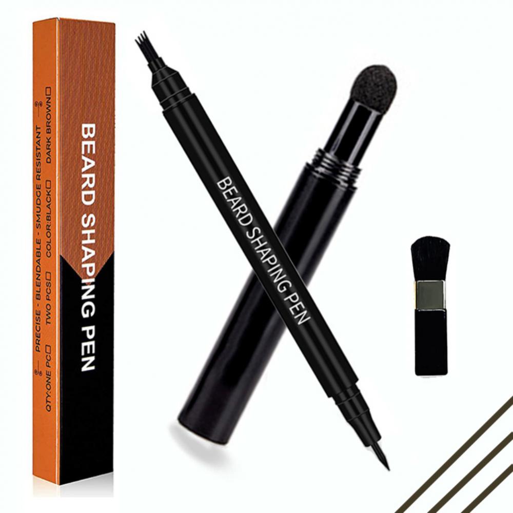 Beard Pen For Men Beard Filling Pen Kit Barber Pencil Enhancer Brush Waterproof Beard Coloring Tools Black Brown Gifts For Men