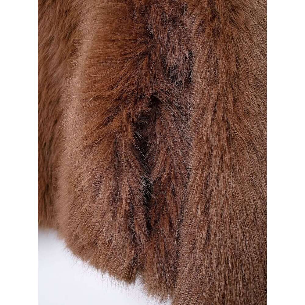 shanshi fur coat women Women's winter fashionable warm artificial fur casual jacket
