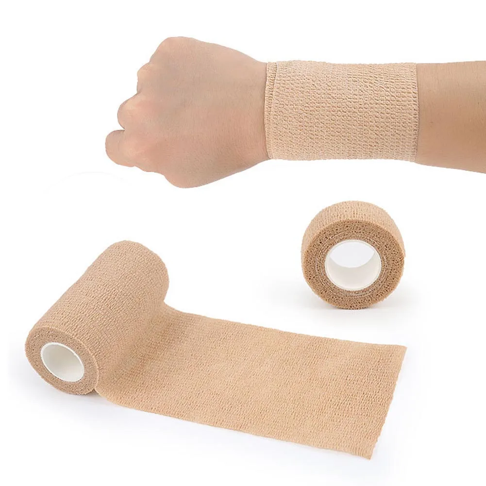 Adhesive Self Bandage Breathable Elastic Sports Wrap Tape Eco-friendly Flexibility Free Winding for Fixing Finger Wrist Leg smile