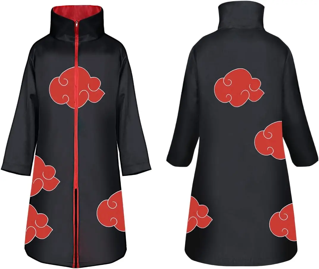 bilibili Akatsuki Cloak Adult Kids Itachi Long Black Robe Capes Halloween Party Cosplay for Anime Naruto Costume with Headband