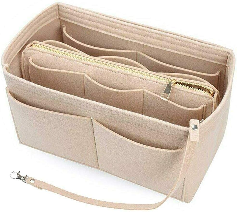 3 Felt Cloth Insert Organizer Fits Women's Baguette Bag Makeup Tote Handbag Organizers Travel Inner Purse Cosmetic Bags 4
