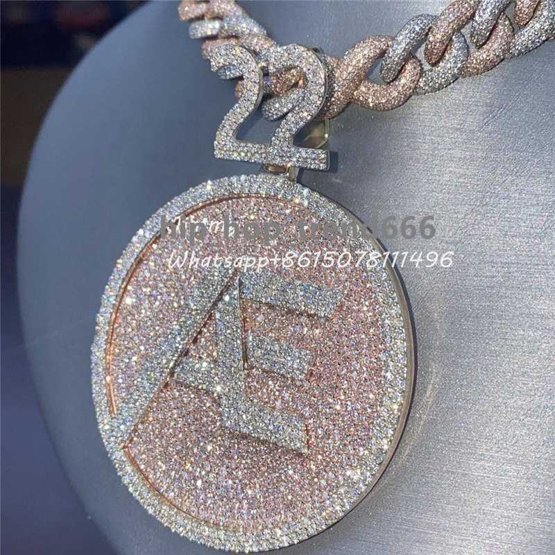 Custom Made Moissanite Sublimation Metal Gold Plated Family Pendent Picture Charm Necklace For PhotoCustom word photos