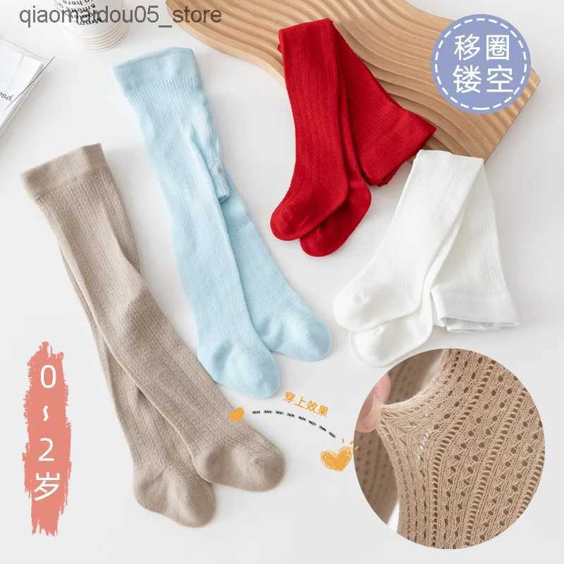 Kids Socks Spanish style baby tight fitting jumpsuit with hollow stockings suitable for childrens summer mesh girl pantyhose Q240413