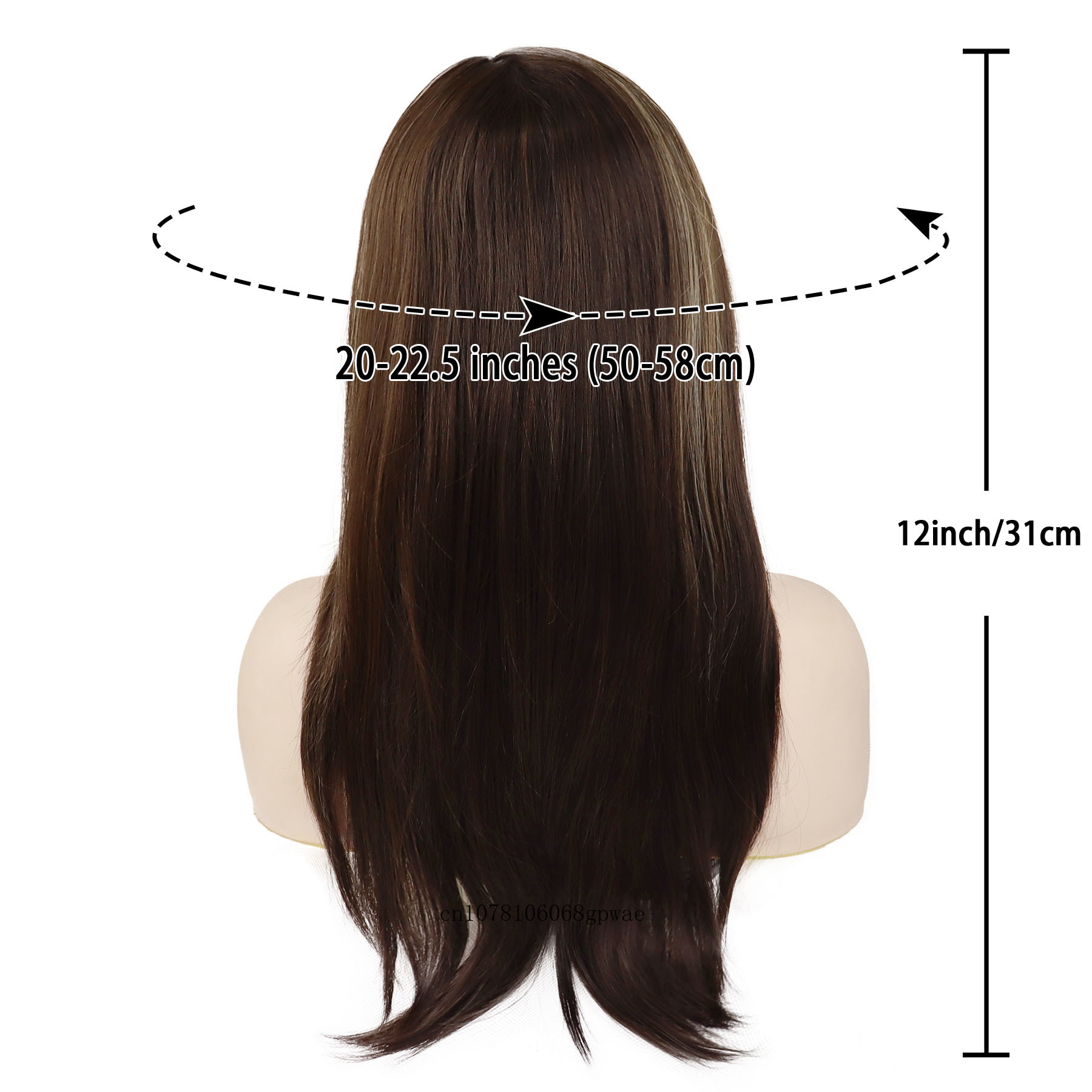 Highlight Brown for Mix Wig Women Long Straight Wig Natural Soft Hair Ladies Wig with Bangs Heat Resistant Daily Cosplay Party smile