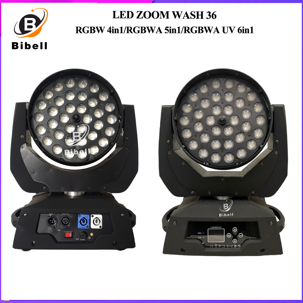 Lyre Wash 36x18W 1-12Pcs Zoom Moving Head Light RGBWAUV LED Par RGBW Color Mixing DJ Wash Stage KTV Disco DJ DMX Flightcase smile
