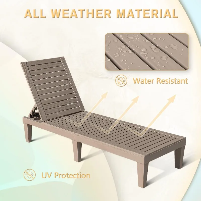 Homall Outdoor Chaise Lounge Chairs Set of 2 Quick Assembly u0026 Waterproof u0026 Lightweight Loungers with Adjustable Back