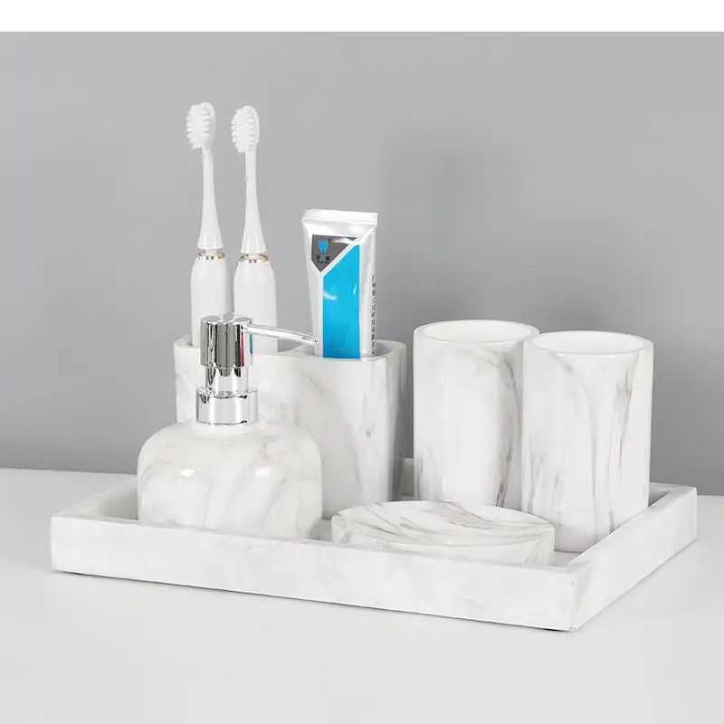 Toothbrush Sanitizer Resin Lotion Bottle Soap Dish Mouthwash Cups Trays Wash Set Creative Home Bathroom Set Toothbrush Holder Hand Sanitizer Bottles 2