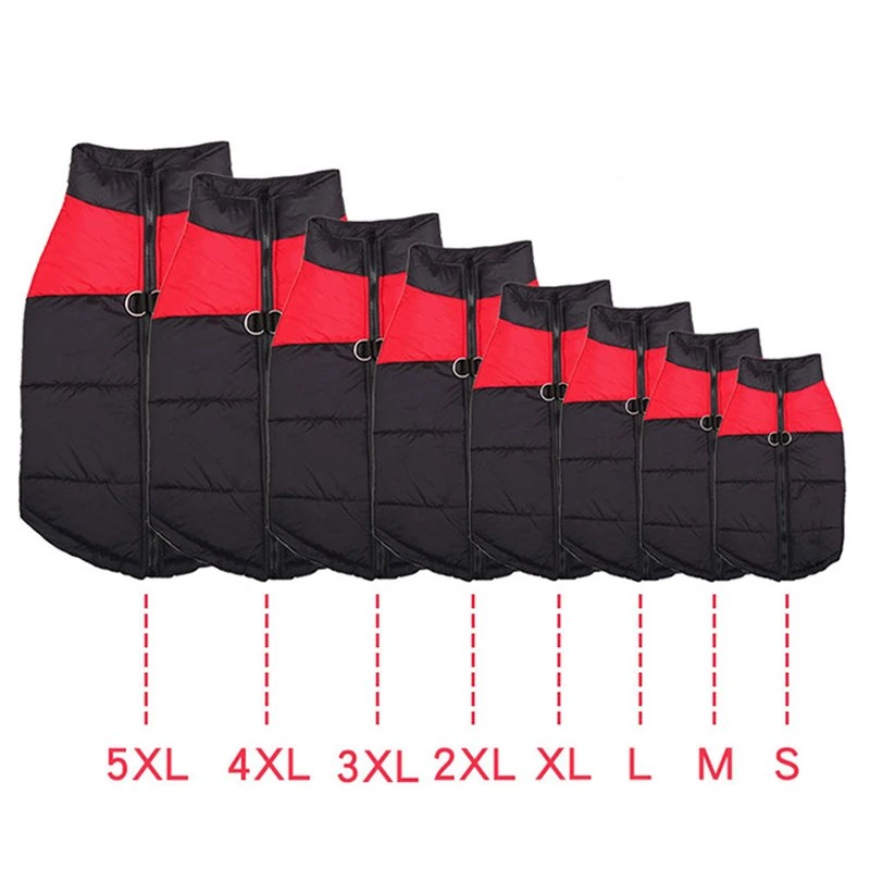 Padded Winter Warm Dog Clothes Waterproof Pet Vest Zipper Jacket For Small Medium Large Dogs Pug high quality version