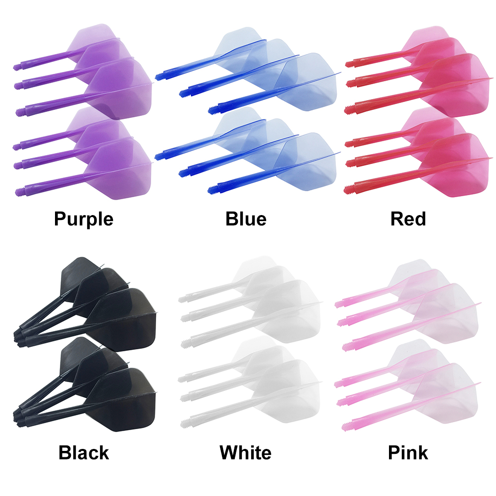 6Pcs Integrated Dart Shaft and Flights Anti-Fall Integrated Dart Flights and Shafts Durable 2BA Screw In-one Dart Flight Plastic