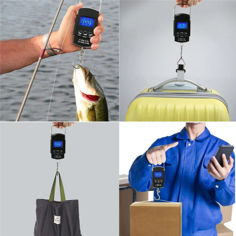 X Mini 50kg 10g Digital Scale for Fishing Lage Travel Weighting Steelyard Portable Electronic Hanging Hook Scale Hand Scales smile