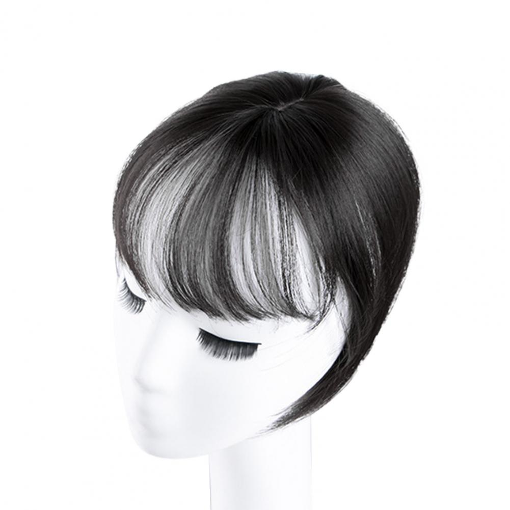 3D Bangs Women Natural Wispy French Bangs Forehead Hair Extensions Black Brown Bangs Fringe Wig Hairpieces smile