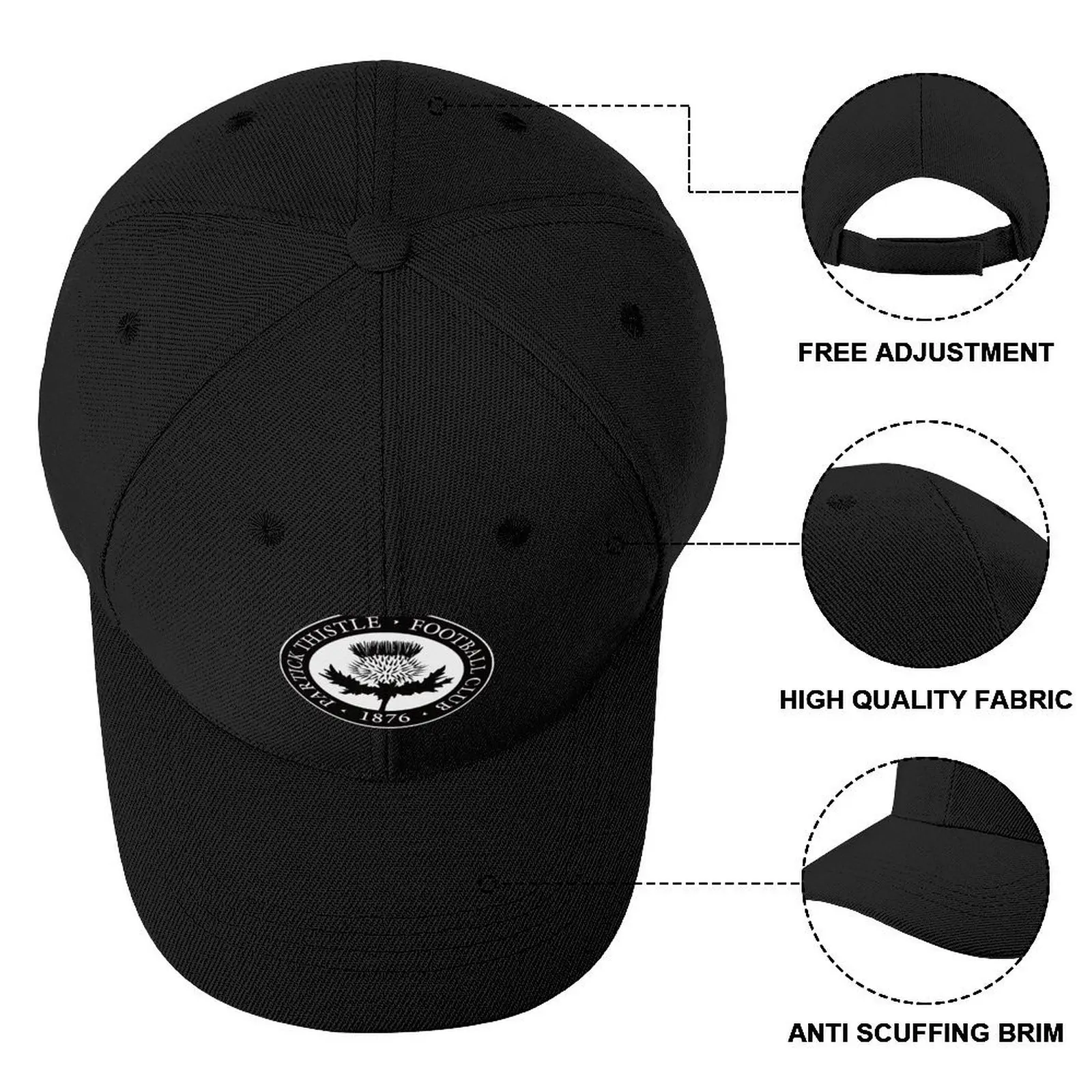 Partick thistle scottish football sports fans Baseball Cap Hood cute Fishing cap Visor Designer Man Women's