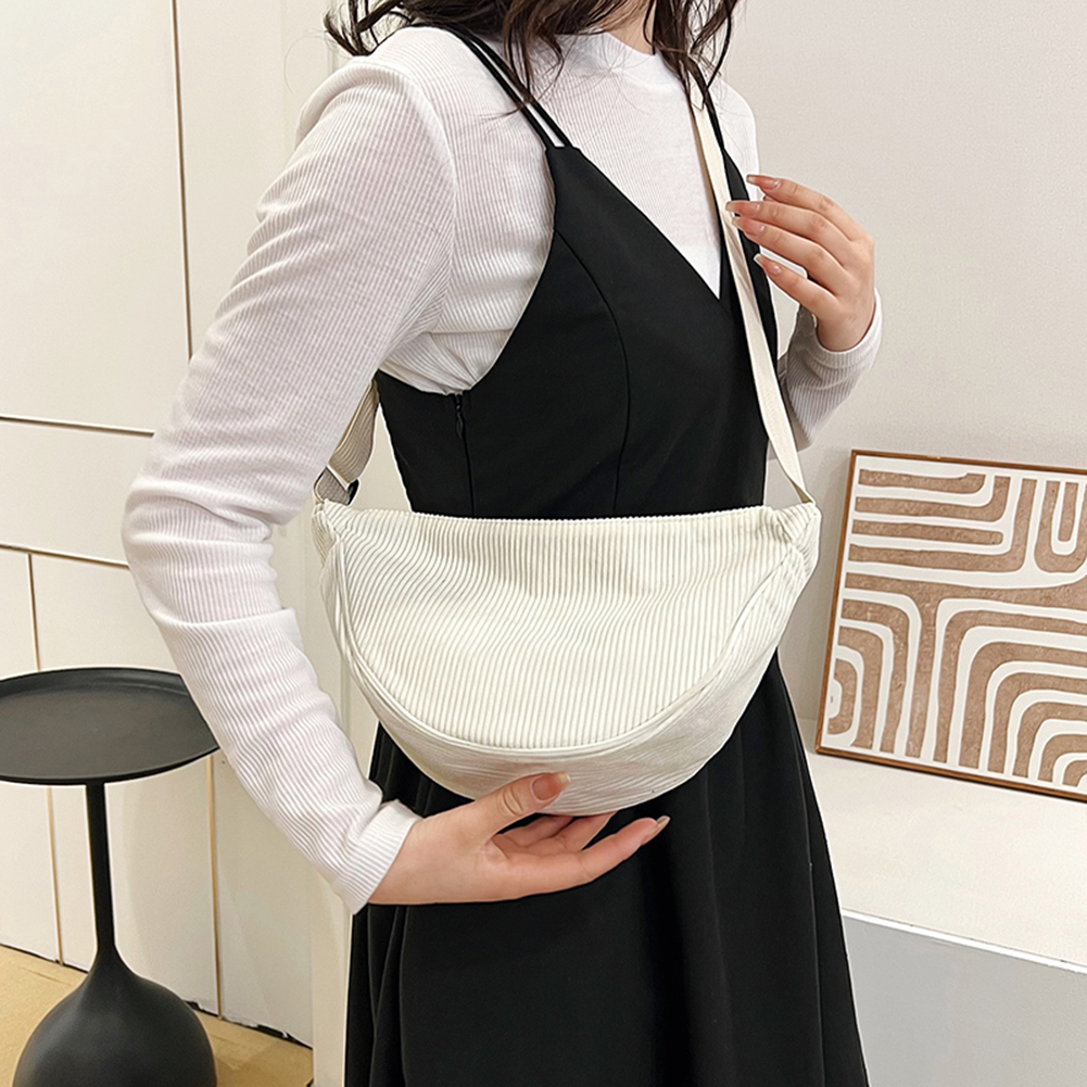Corduroy Crossbody Bags for Women Chest Bag Banana Bag Chic Shoulder Hobo Dumpling Bag Female Travel Sling Bag Fanny Pack 2023