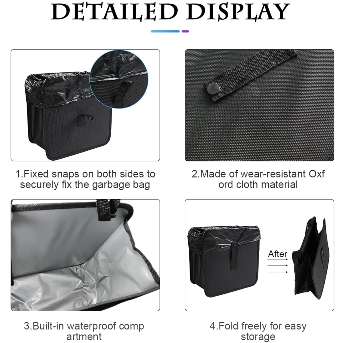 Car Trash Can Pack Bag Waterproof 6.5/12L Auto Trash Bag for Little Leak Proof Car Cooler Bag Automobile Garbage Bag Accessory