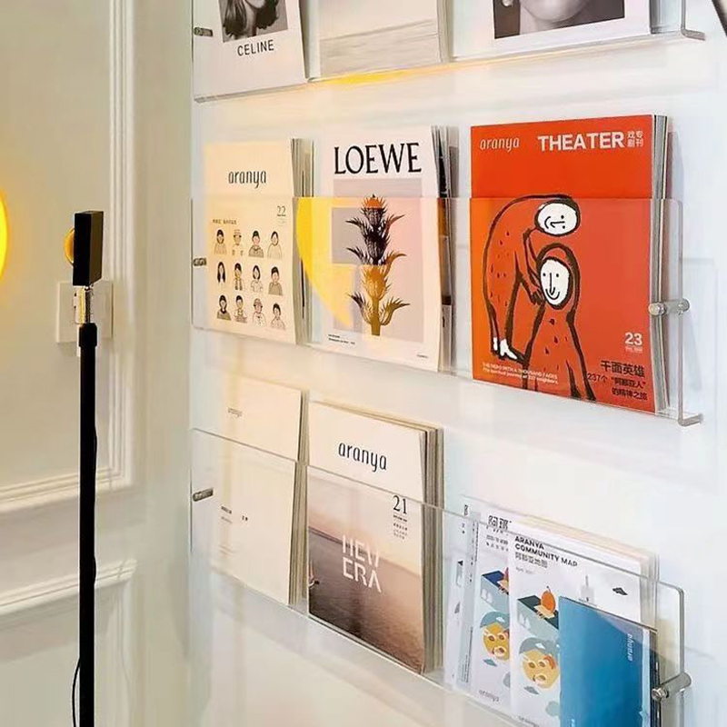 Acrylic Magazine Holder,Book Organizer,Magazine Rack Floor,Kids Book Display Shelves Wall Mounted