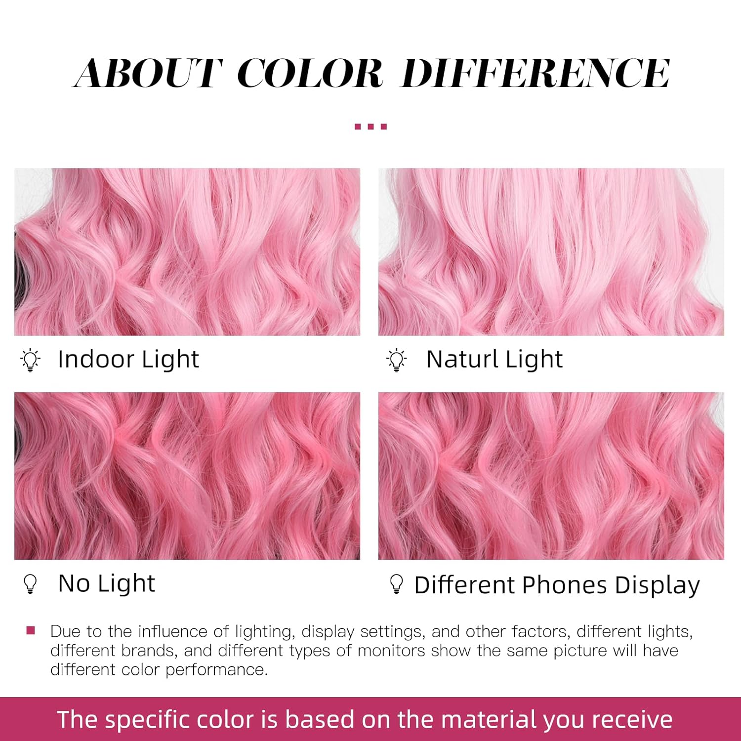 Pink HENRY Synthetic MARGU Wig With Bangs Long Pink Curly Wigs For ddmysmile Women Heat Resistant Fiber Wigs For Girls Cosplay Party Use Smile