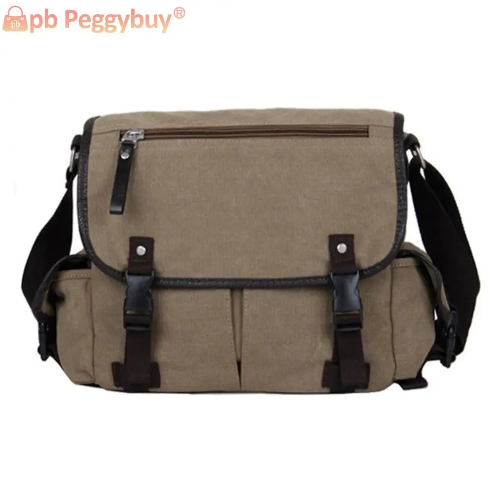 Vintage Messenger Bag Multi Pockets Crossbody Bags For Men Water Resistant 14 Inch Laptop Pouch Adjustable Strap for School Work 241111