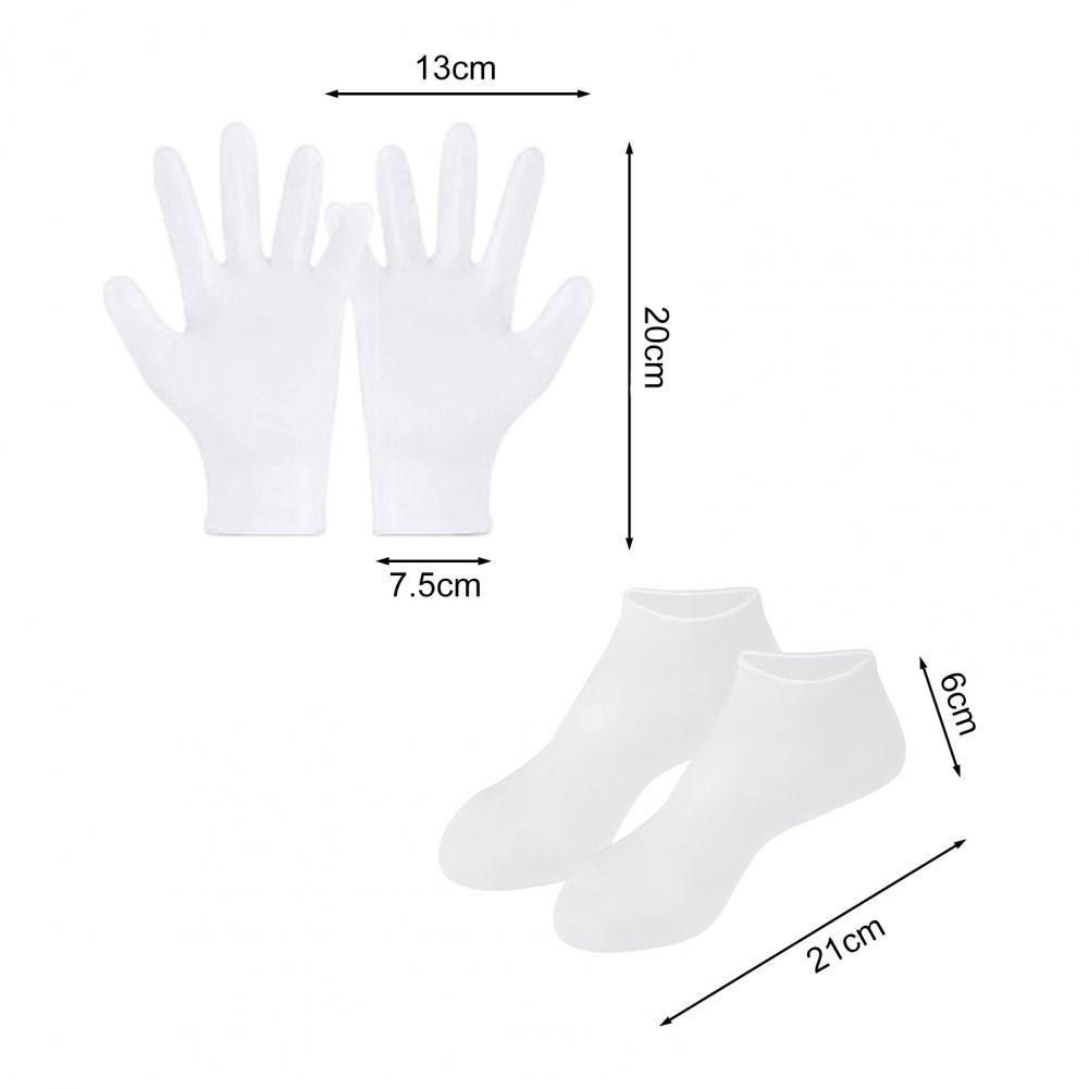 Moisturizing Glove Socks Set Dry Cracked Skin Calluses Treatment Silicone Gel Spa Gloves for Hand Foot Softening