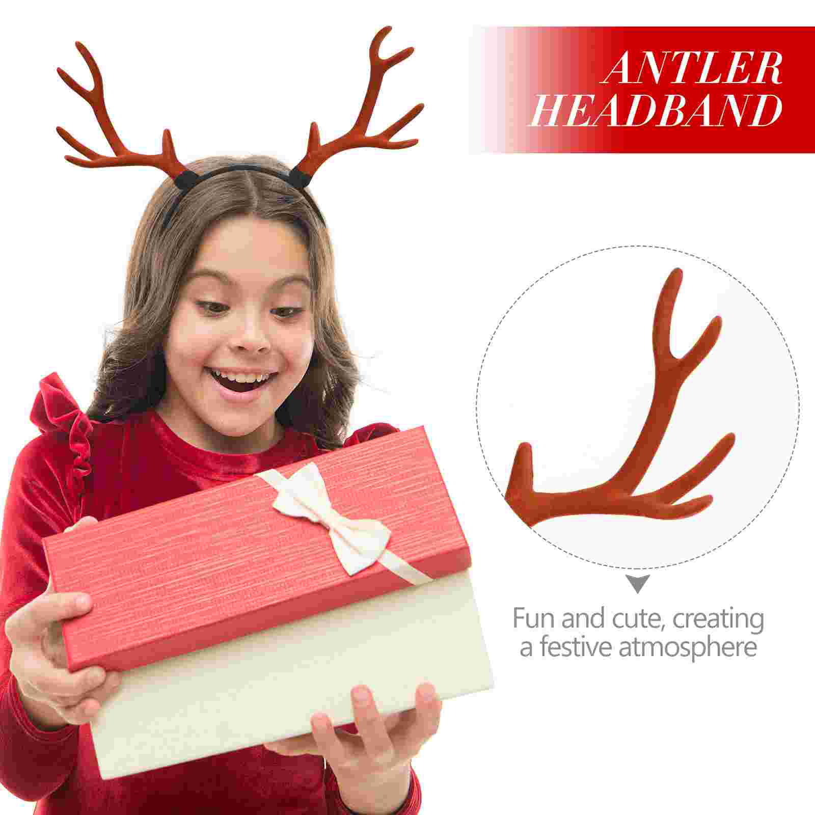 Antler Headband Christmas Antler Costume Xmas Headbands Xmas Party Head Bopper Brown Deer Antler Headband Deer Horn Headband