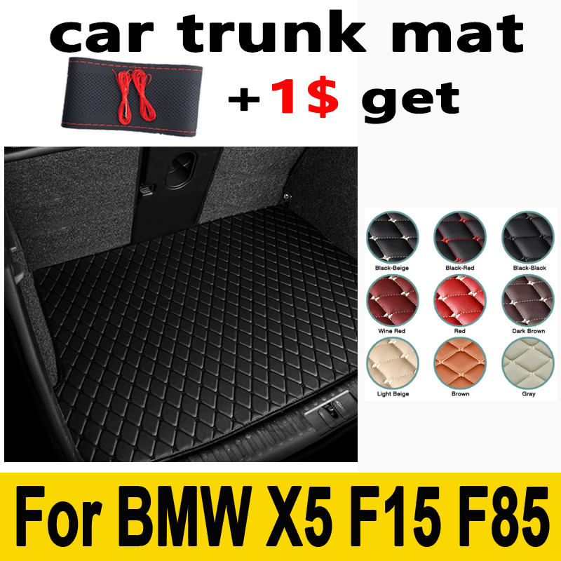 Mat Leather Car Trunk For X5 F15 F85 2014-2018 ddmysmile 5-Seat Cargo Liner Accessories Interior Boot Smile
