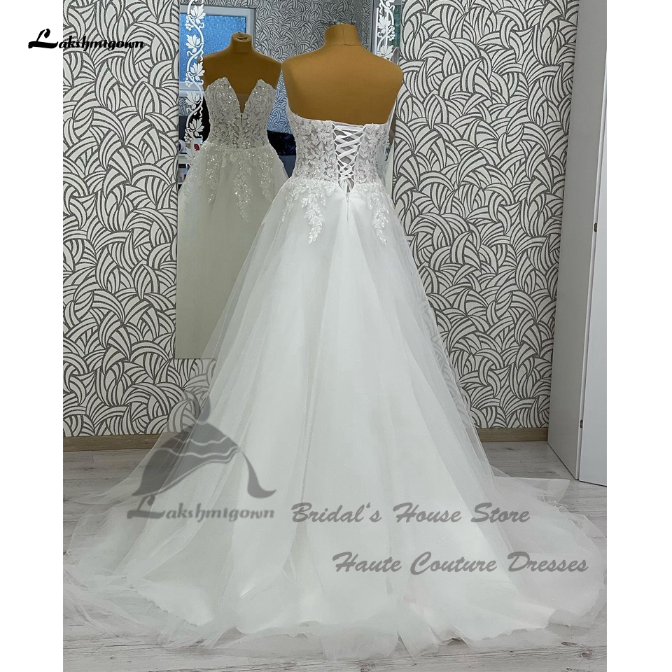 A Line Classic Lakshmigown Beach Wedding Dresses Side Split 2024 Vestidos ddmysmile Civil Women Bridal Gowns Beading Lace Appliques Smile