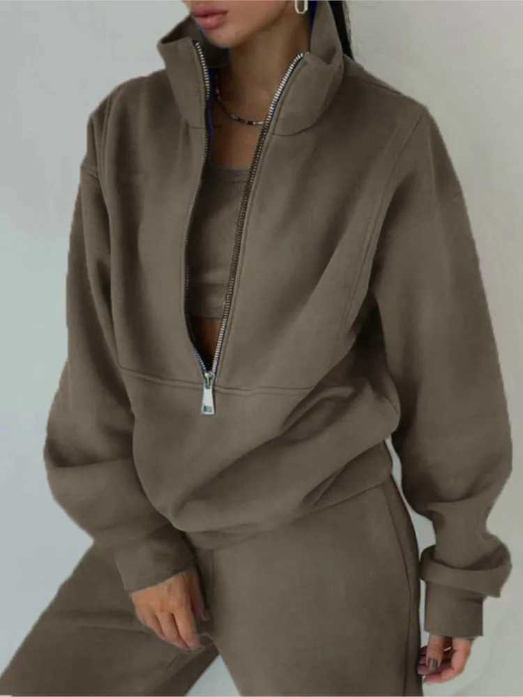 2024 New Fashion Tracksuit Set Stylish Autumn And Winter Comfortable Warm Two-piece Sets For Sports Casual Womens ClothingX241112