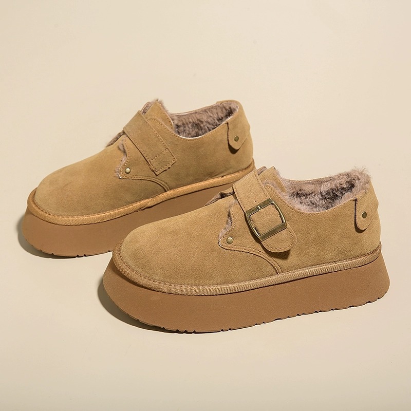 Real fur integrated snow boots for women with thick suede NEW soles, winter women's shoes