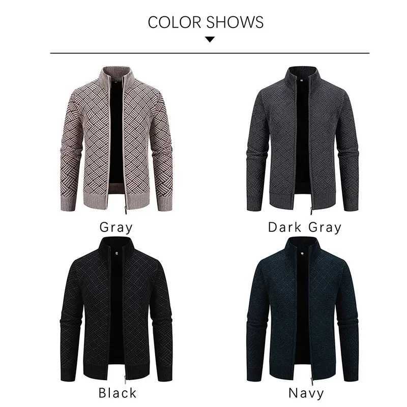 High Quality KASchumann luxury clothing mens cardigan jacket Geely zipper fly collar business formal mens knitted sweater jacket T241112