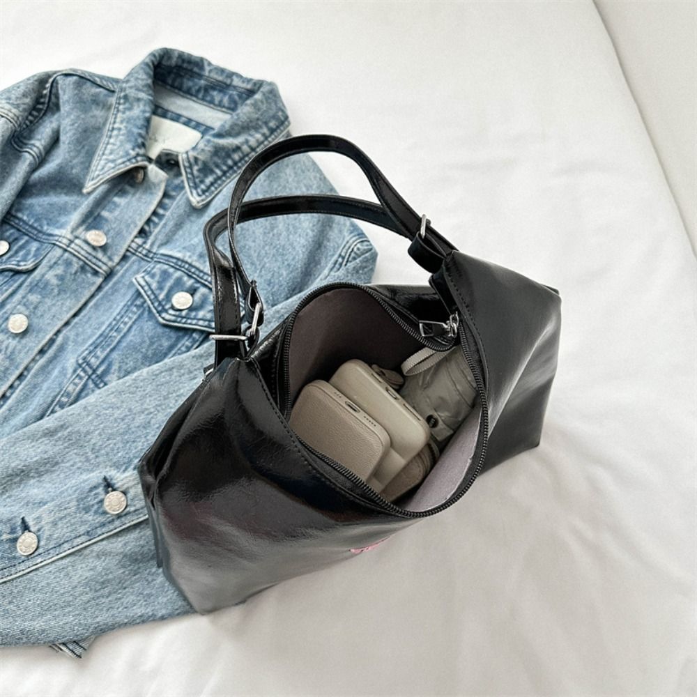 Multi Functional PU Leather Tote Bag Chain Shoulder Bag Dual Purpose Bag Korean Style All-match Large Capacity Tote Bag Gift