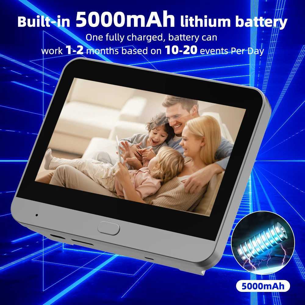 Doorbells Tuya Smart 3MP 140 Wide View Angle Mini Digital Peephole Eye Viewer WiFi IR PIR Detection Doorbell Door Camera Alexa Google z241113