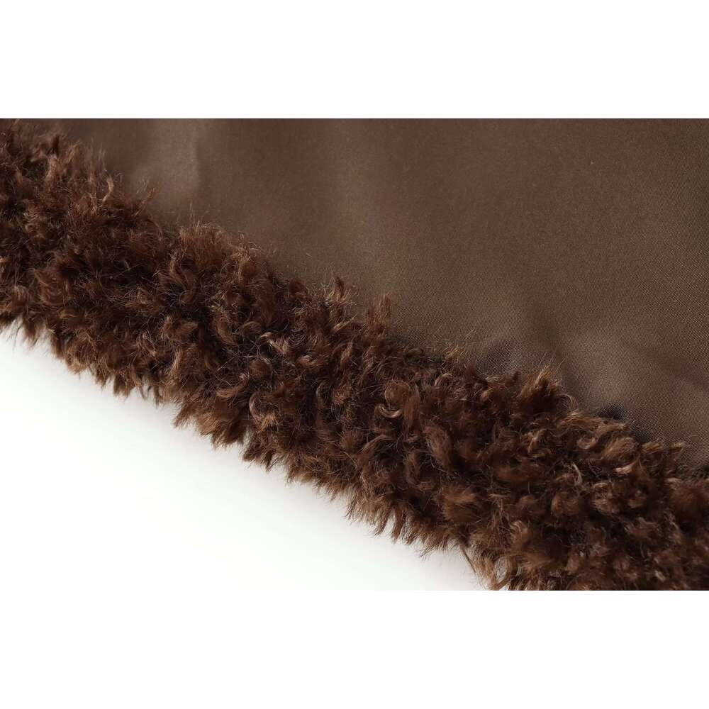 shanshi fur coat women cow horn buckle imitation fur women's style new hooded single row jacket