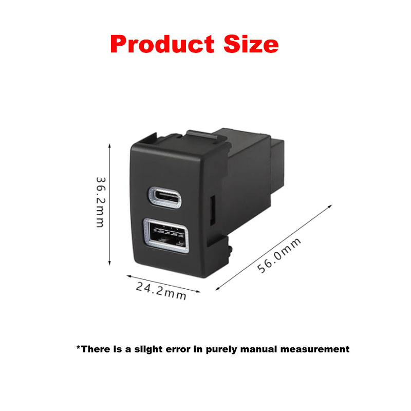 Car Charger Socket QC3.0 Dual USB PD Type C 12V Charging Outlet Power Adapter Phone For Suzuki Jimny 07-15 Wagonr WagonrX5