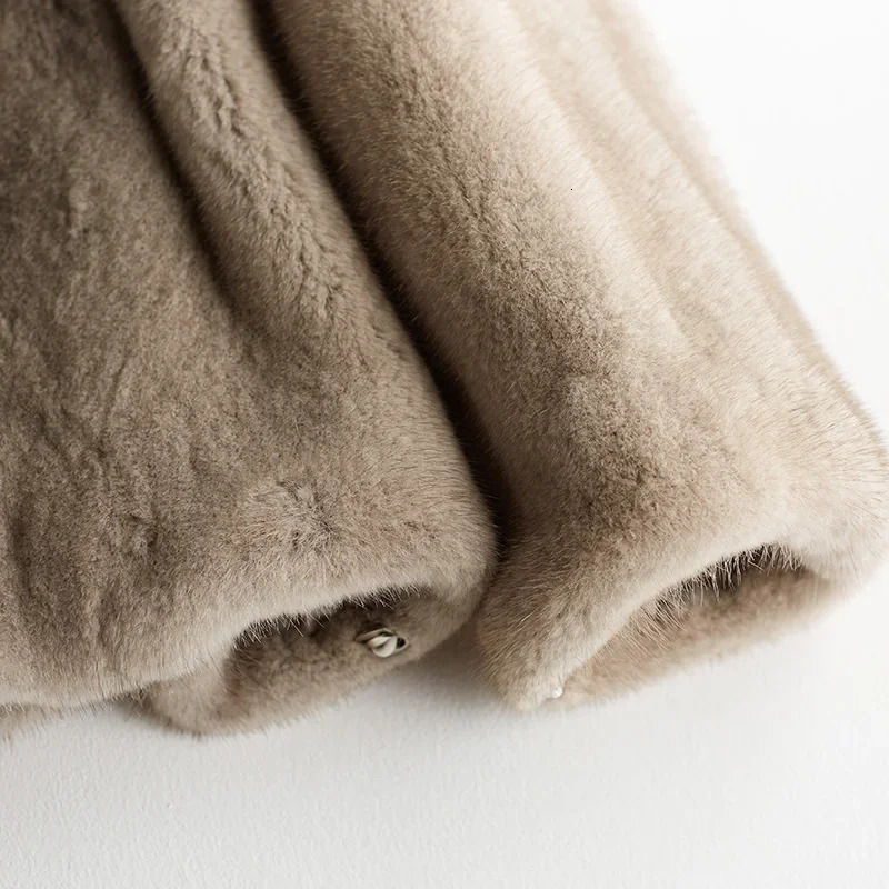 Autumn/Winter Genuine Fur Coat Mens Natural Coat and Jacket Mens Polo Neck Fur Clothing Large Top FCY 241112