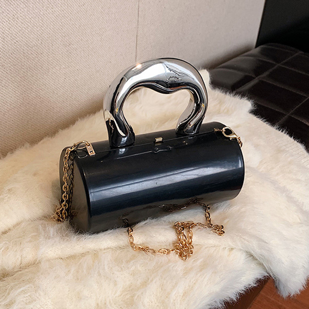 Women Mini Evening Bag Metal Handles Wallet Shoulder Bag Solid Color Clutch Bag Large Capacity Everyday Shoulder Bag Daily Bag