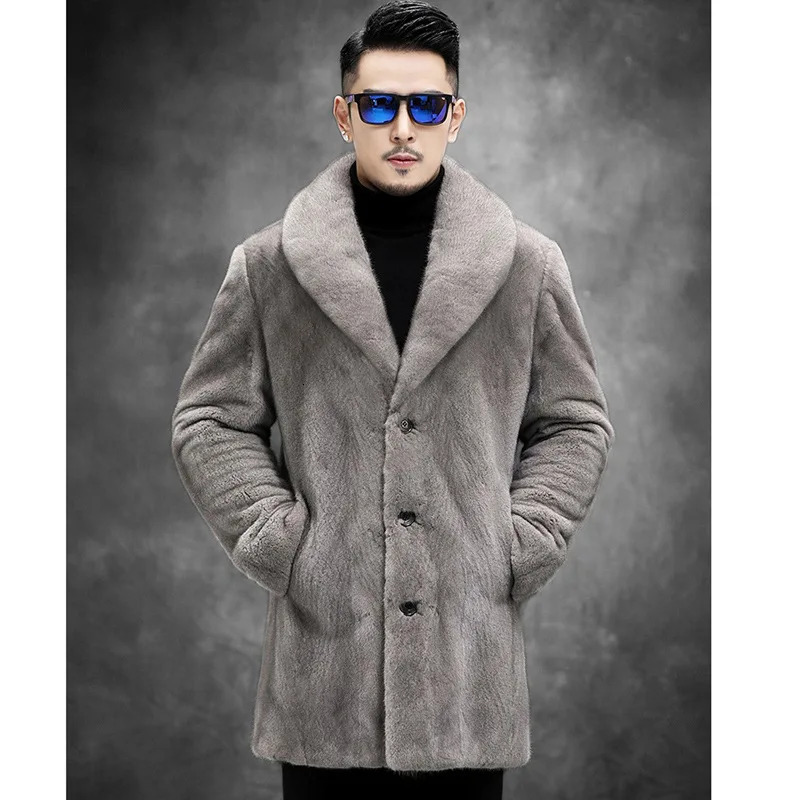 S-6XL size fashionable mens winter jacket black gray warm mint velvet mens jacket loose outdoor sports casual fur park 241112
