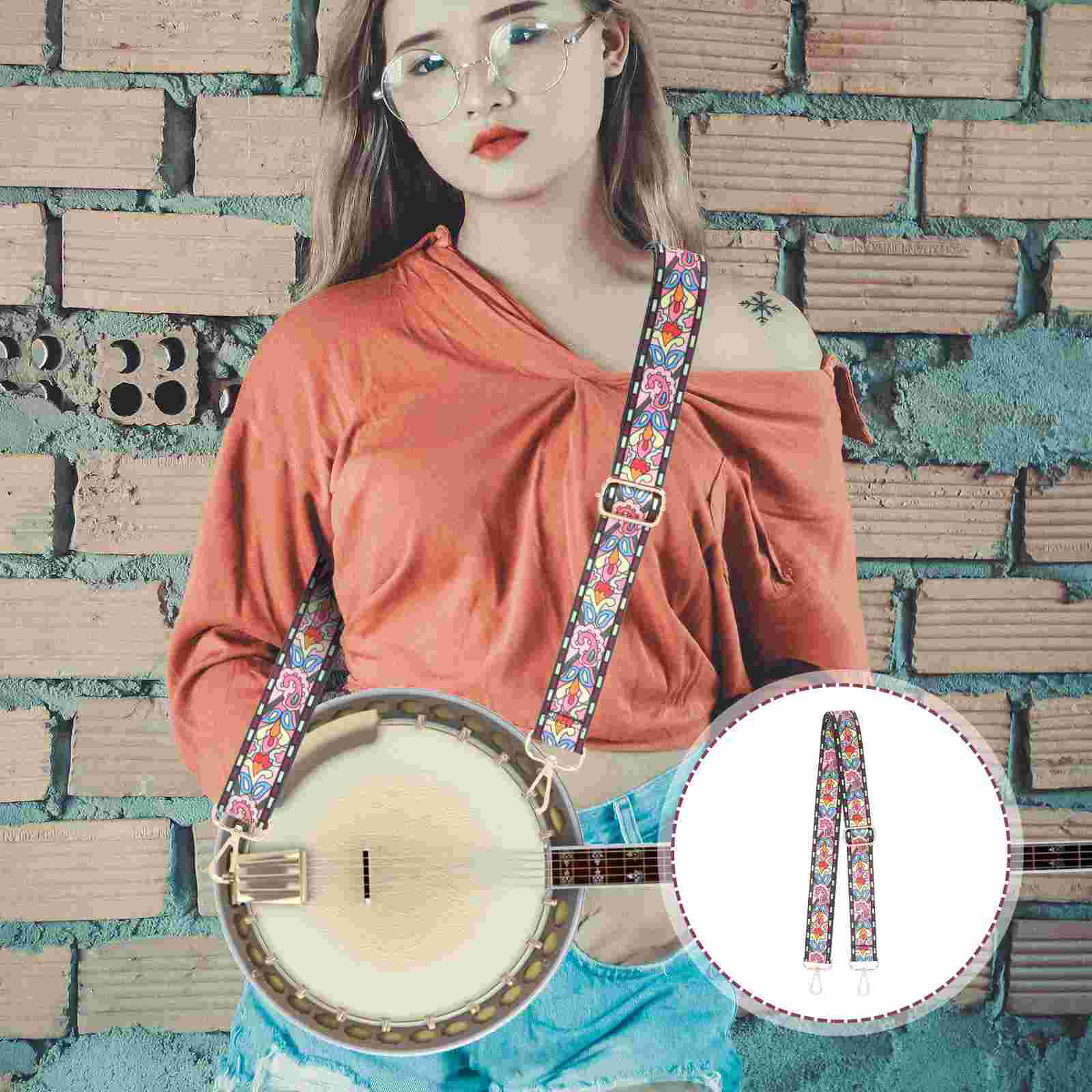 Strap Ukulele Banjo Guitar Strap Adjustable Rainbow Shoulder ddmysmile Strap For Ukulele Banjo Mandolin Strings Instruments Smile