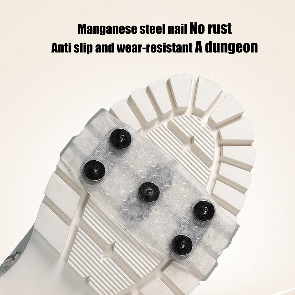 Ice Grips Cleats 5 Studs Snow Shoes Cover Anti-Skid Walking Shoes Spike Wear Resistant for Snow Walking Winter Outdoor Equipment