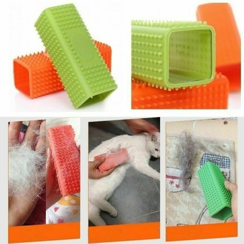 Silicone Pet Hair Removal Brush Cat Grooming Tool Cleaner Brush Comb Cube Cat Dog Hair Shedding Trimming Massage Pet Supplies