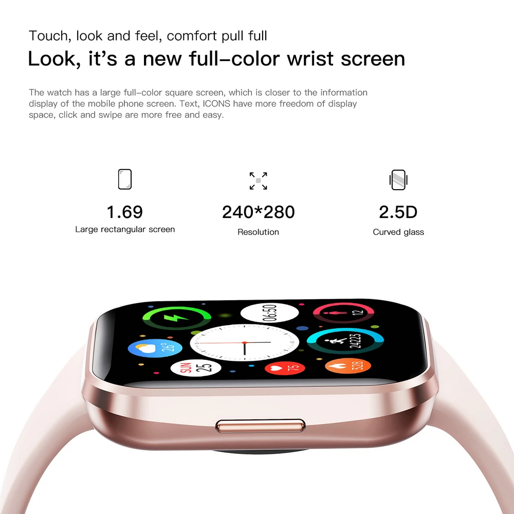 EFFEOKKI Health Smart Watch for Women Girl Health Monitor Heart Rate Tracking Lady Versa Smartwatch for Apple Iphone Xiaomi