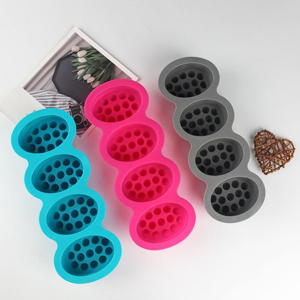 Flexible Soap Mold Silicone Soap Mold for Massage Hair Comb Flexible Reusable 4 Cavities Soap Mold Temperature for Salon