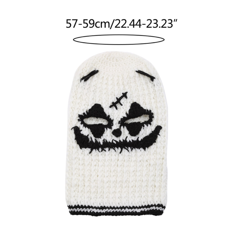 Balaclava Hat for Adult Autumn Winter Knitted Hat Winter Mask Photography Props Terrifying Ghost Knitted Balaclava