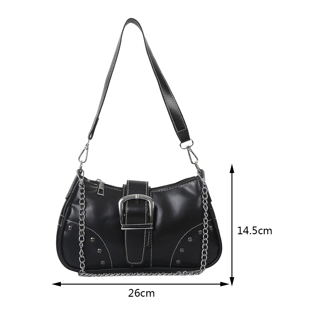 Y2K Vintage Women Underarm Bag Korean Casual Cute White Shoulder Bag Ladies Sling Leather Zip Purses Girls Fashion Tote Handbag