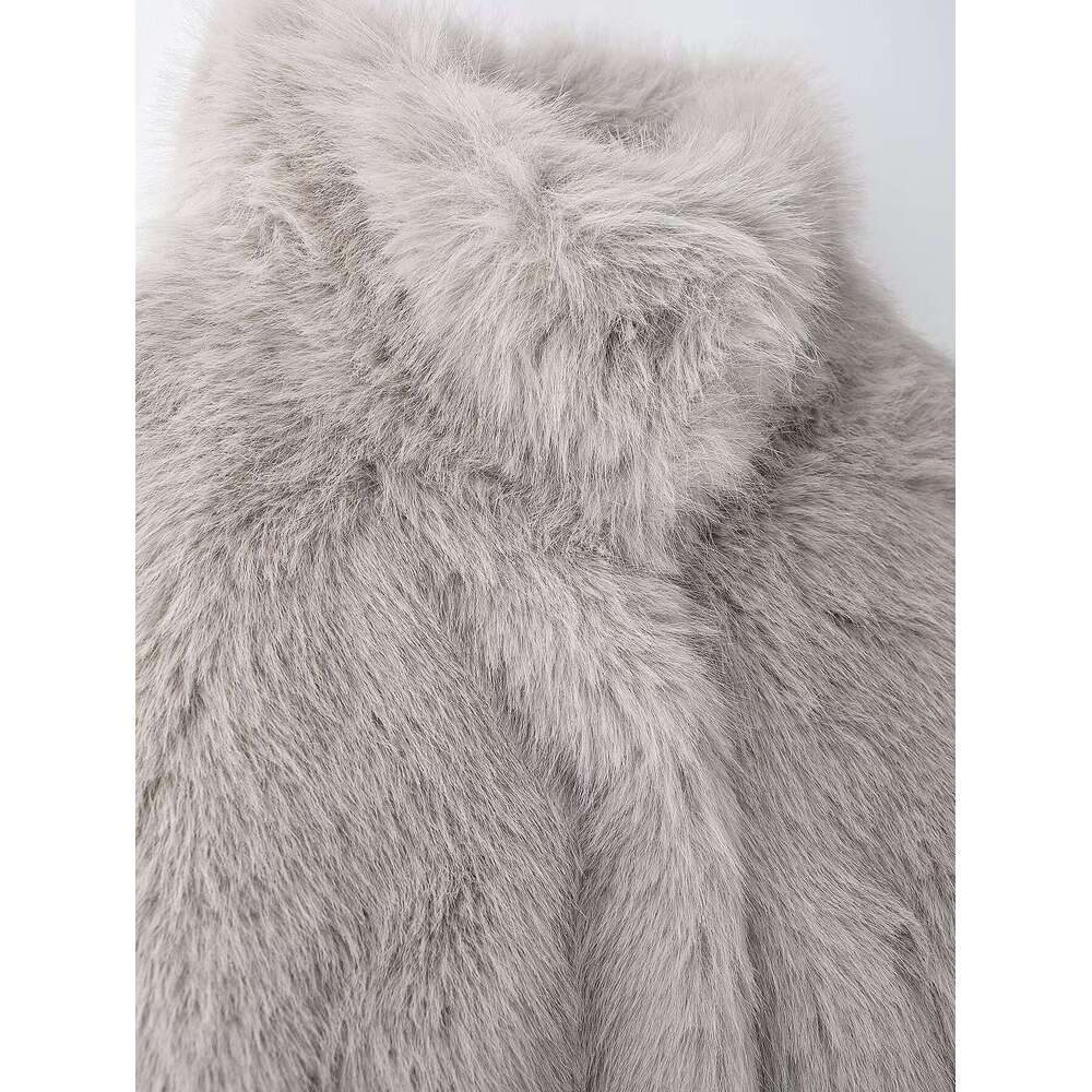 shanshi fur coat women Women's winter warm standing collar faux fur coat