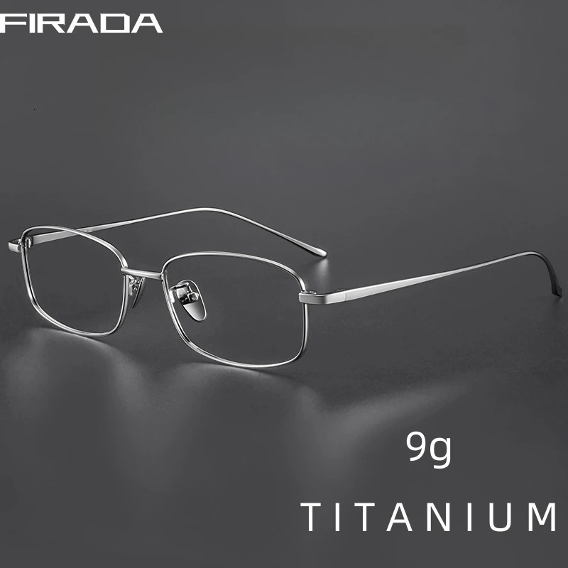 FIRADA Fashion Eyeglasses Vintage Pure Eyewear Square Optical Prescription Glasses Frame For Men Women 8027-C 241113