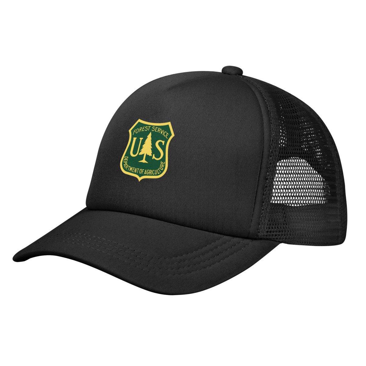 Forest U.S. Service (Gold And Green Shield) Baseball Cap Hiking Hat Hip Hop Streetwear Women Hats ddmysmile Men's Smile U.S. (Gold Shield)