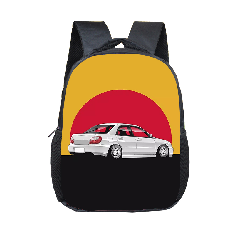 12Inch Japan JDM Racing Car Printing Backpack Engine Turbo School Bags Kindergarten Bookbag Girls Boys Primary Rucksacks Mochila