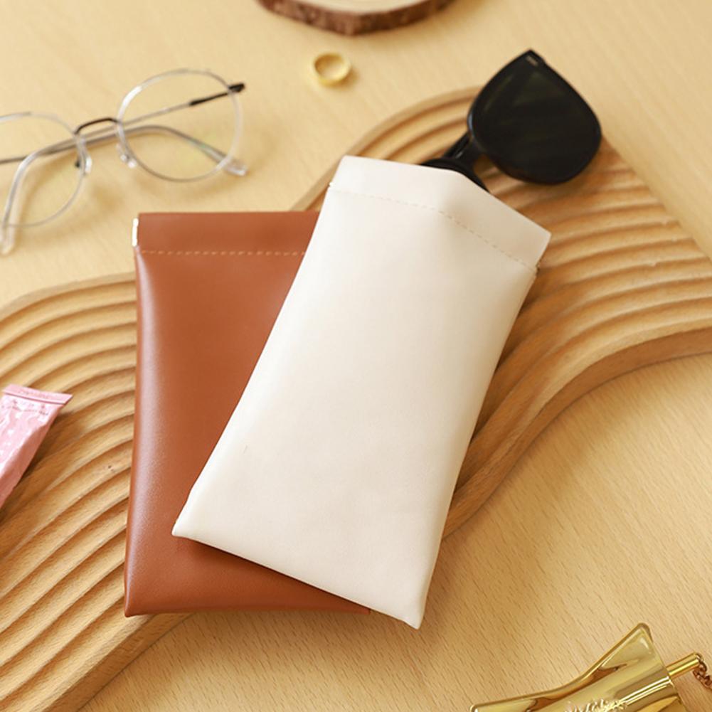 4Pcs Snap Closure Organizer Pouch Electroplated Shrapnel Makeup Bag Soft Touch Lipstick Storage Bag Faux Leather Cosmetics Case