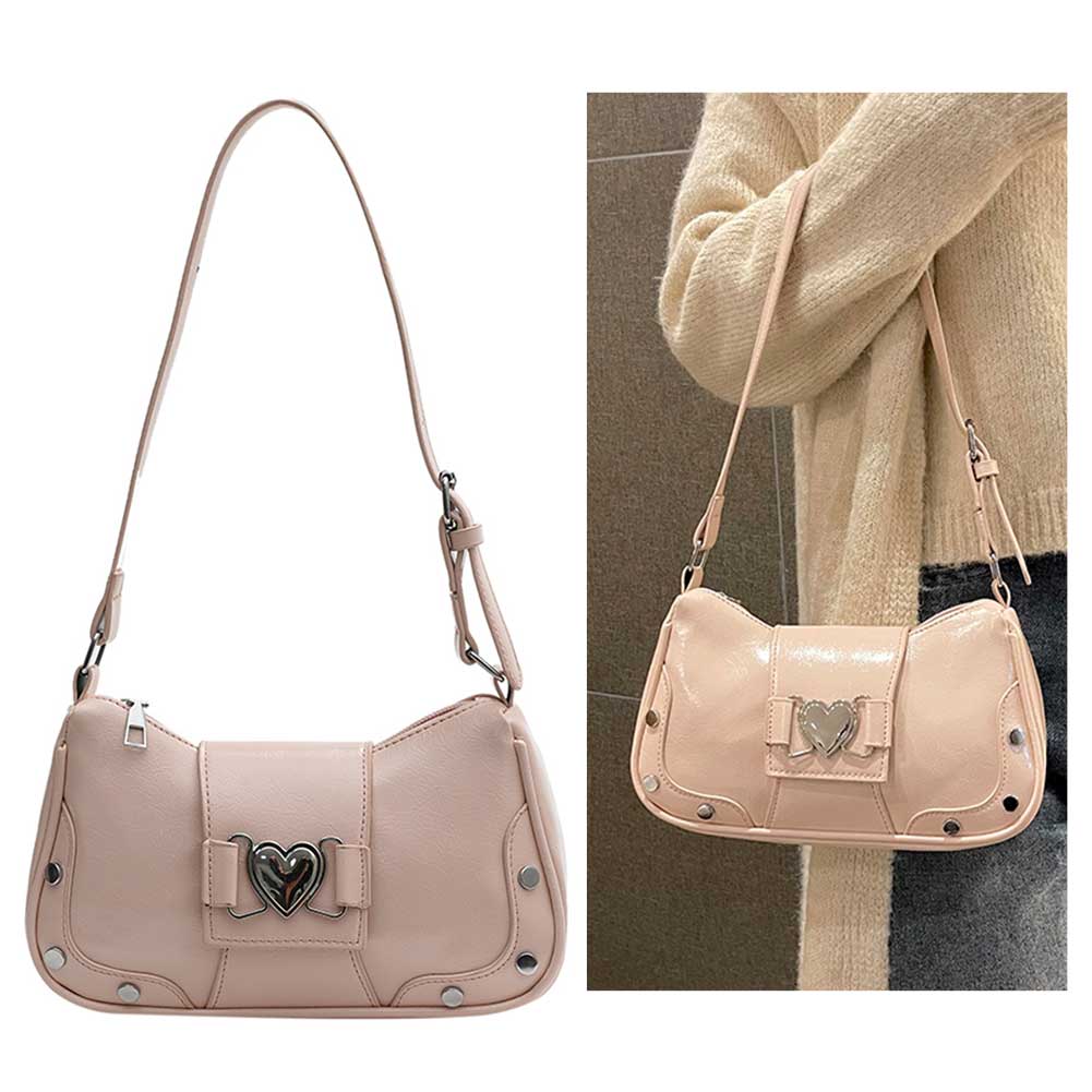 PU Leather Fashion Sling Bag Large Capacity Women Stylish Satchel Bags Adjustable Strap Y2K Solid Color Travel Bags