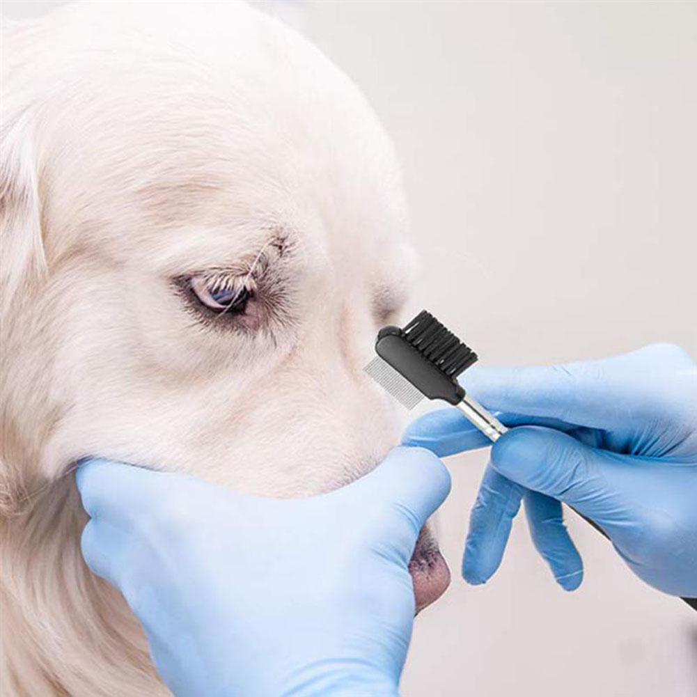 Grooming Brush Double-Sided Small Cat Dog Tear Stain Remover Double-Sided Eye Grooming Brush for Small Dog